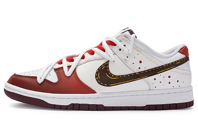 Nike Dunk Low 811 Production Hot Red Wine Slip-Resistant Cushioning Low-Top Skateboard Shoes Men's Red White Brown