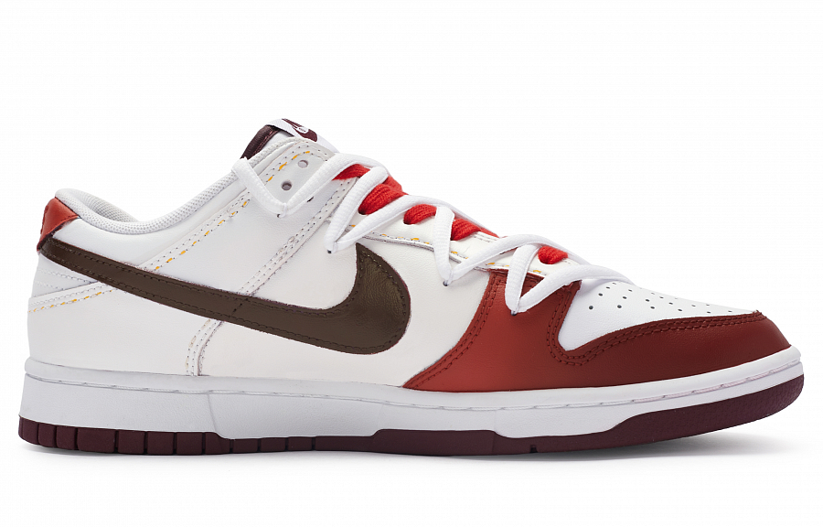 Nike Dunk Low 811 Production Hot Red Wine Slip-Resistant Cushioning Low-Top Skateboard Shoes Men's Red White Brown купить в интернет-магазине Yoocart с быстрой доставкой по России.