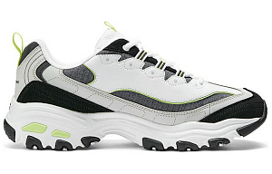 Skechers Durable Breathable Low-Top Casual Shoes Men's White Green Black 1 2797838