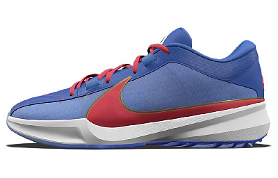 Nike Freak 5 Durable Breathable Low Top Basketball Shoes Men's Blue Red
