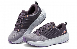 Skechers Cushioned Wear-Resistant Breathable Low-Top Casual Shoes Women's Gray Purple 1 2798448