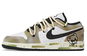 Jordan Air Jordan 1 Low Top Vintage Basketball Shoes GS Brown Green