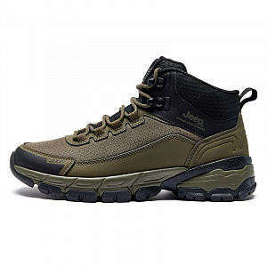 Jeep High Top Casual Shoes Men's Black Ink Green