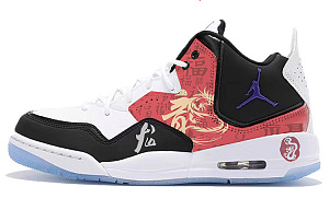 Jordan Courtside 23 Cushioning Anti-Slip Wear-Resistant Breathability Mid-Top Vintage Basketball Shoes GS Black White