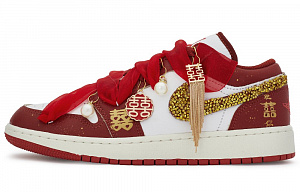 Jordan Air Jordan 1 Vintage Basketball Shoes Men's Low top White/Gold