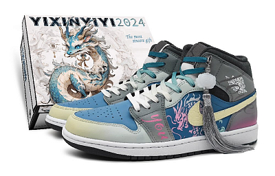Jordan Air Jordan 1 High-Top Vintage Basketball Shoes Women's Blue Gray