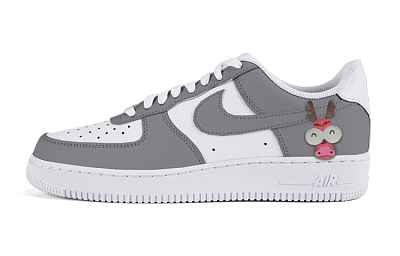Nike Air Force 1 Low-Top Skateboard Shoes Men's Dark Gray White
