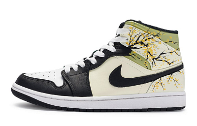 Jordan Air Jordan 1 Vintage Basketball Shoes Women's Mid Top Black/White
