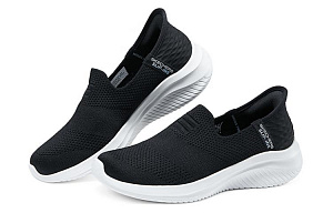 Skechers Slip Ins Hands Free Slip-Ins Durable Breathable Low-Top Casual Shoes Women's Black White 1 2802592