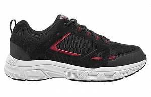 Skechers Cushioned Wear-Resistant Breathable Low-Top Casual Shoes Men's Black Red 1 2804200