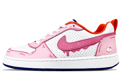Nike Court Borough Slip-Resistant Cushioning Wear-Resistant Low-Top Skateboard Shoes GS Pink White