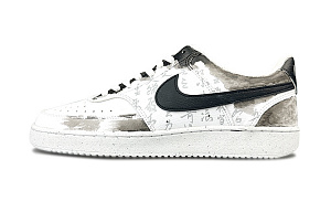 Nike Court Vision 1 Low Next Nature Slip-Resistant Cushioning Low-Top Skateboard Shoes Men's Black White