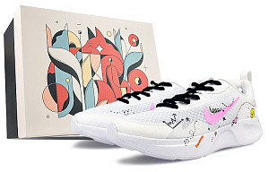 Nike Wearallday Cushioning Anti-Slip And Wear-Resistant Low-Top Running Shoes Men's Pink White