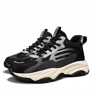 Jeep Abrasion Resistant Low Top Chunky Sneakers Men's Black Gray 1 2807167