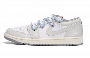 Jordan Air Jordan 1 Slip-Resistant Coverage Low-Top Vintage Basketball Shoes Men's Gray White 1 2807707