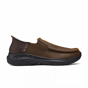 Skechers Slip Ins Cushioning Wear-Resistant Low-Top Casual Shoes Men's Dark Brown 1 2808322