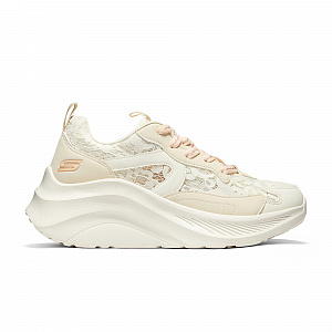 Skechers Cake Shoes Height Increasing Abrasion Resistant Breathable Low Top Chunky Sneakers Women's Beige Pink 1 2808416