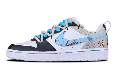 Nike Court Borough Winter Street Lanterns Romantic Low-Top Skateboard Shoes Women's Gray White