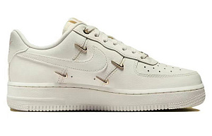 Nike Air Force 1 Low-Top Skateboard Shoes Women's White Gold 1 2809709