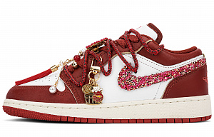 Jordan Air Jordan 1 Balance Low-Top Vintage Basketball Shoes Unisex White Red 1 2810022