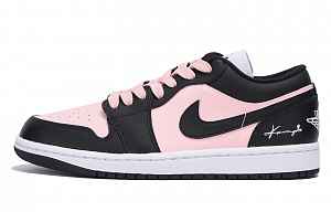 Jordan Air Jordan 1 Chestnut Slip-Resistant Coverage Low-Top Vintage Basketball Shoes Women's Black Pink 1 2811543