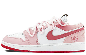 Jordan Air Jordan 1 Low-Top Vintage Basketball Shoes GS Pink White 1 2813189