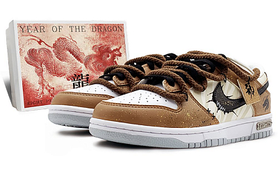 Nike Dunk Low 'Neutral Grey' Anti-Slip Wear-Resistant Low-Top Skateboard Shoes GS Beige Brown