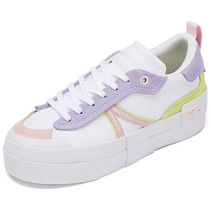 LACOSTE Low Top Skateboard Shoes Women's White Purple 1 2814144