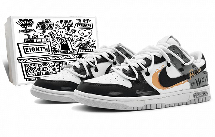 Nike Dunk 'Neutral Grey' Anti-Slip Wear-Resistant Low-Top Skateboard Shoes GS Gray Orange купить в интернет-магазине Yoocart с быстрой доставкой по России.