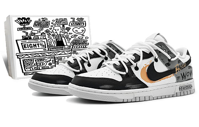 Nike Dunk 'Neutral Grey' Anti-Slip Wear-Resistant Low-Top Skateboard Shoes GS Gray Orange