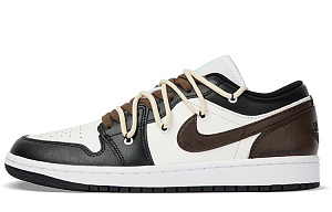 Jordan Air Jordan 1 Low Low-Top Vintage Basketball Shoes Men's Black Brown 1 2815513
