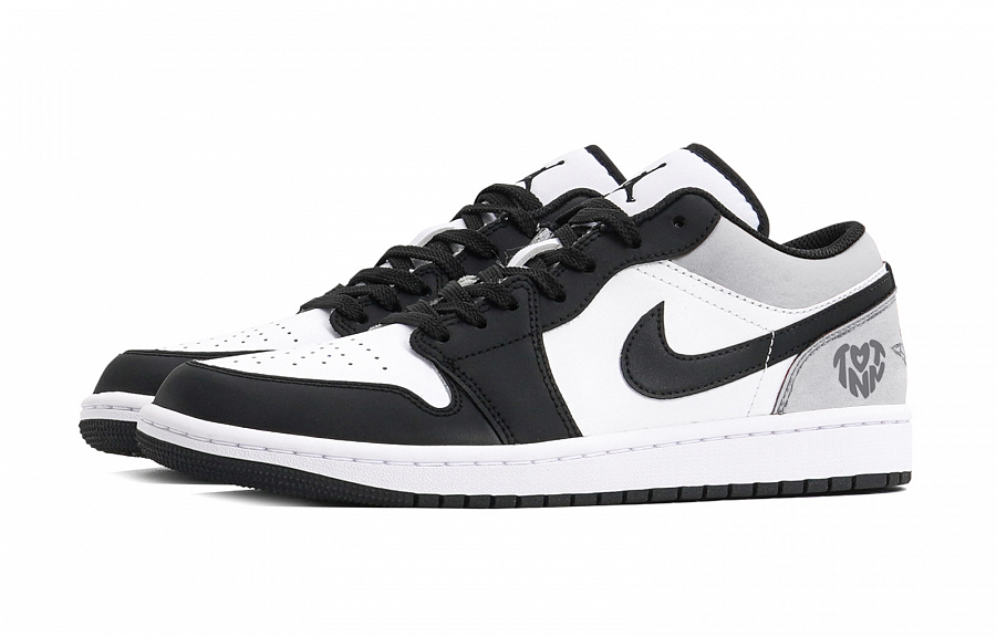Jordan Air Jordan 1 Puppy Fragment Cushioned Slip-Resistant Low-Top Vintage Basketball Shoes Men's Black Gray купить в интернет-магазине Yoocart с быстрой доставкой по России.