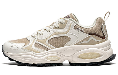 Kappa Anti Slip Wear Resistant Low Top Chunky Sneakers Women's White Brown