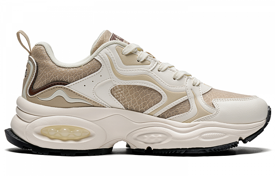 Kappa Anti Slip Wear Resistant Low Top Chunky Sneakers Women's White Brown