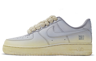 Nike Air Force 1 Anti-Slip Wear-Resistant Low-Top Skateboard Shoes Women's Yellow Purple