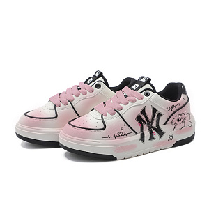 MLB Chunky Liner Love Repair Dog 1 Couple's Wear-Resistant Height Increasing Low-Top Skateboard Shoes Unisex Black Pink 1 2817268