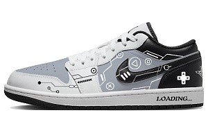 Jordan Air Jordan 1 Anti-Slip Wear-Resistant Low-Top Vintage Basketball Shoes Men's White Black