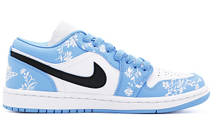 Jordan Air Jordan 1 Cushioning Anti-Slip And Wear-Resistant Low-Top Vintage Basketball Shoes Women's Blue White Black 1 2818242