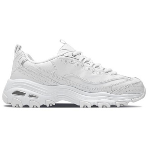 Skechers D'LITES 1.0 Low Top Chunky Sneakers Women's White Silver 1 2818260