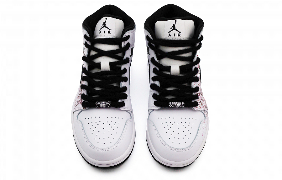 Jordan Air Jordan 1 Slip-Resistant Breathable Moisture-Wicking High-Top Vintage Basketball Shoes Men's White Black Pink купить в интернет-магазине Yoocart с быстрой доставкой по России.