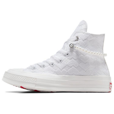 Converse Chuck 70 Anti-Slip And Wear-Resistant Lightweight High-Top Skateboard Shoes Women's White