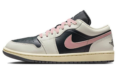 Jordan Air Jordan 1 Slip-Resistant Low-Top Vintage Basketball Shoes Women's Black Pink
