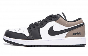 Jordan Air Jordan 1 Anti-Slip Wear-Resistant Low-Top Vintage Basketball Shoes Men's Black Brown 1 2820764