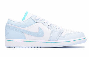 Jordan Air Jordan 1 Chestnut Slip-Resistant Coverage Low-Top Vintage Basketball Shoes Women's White Blue 1 2820812