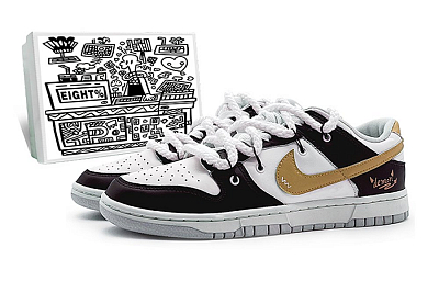Nike Dunk 'Neutral Grey' Slip-Resistant Cushioning Abrasion-Resistant Low-Top Skateboard Shoes GS Black Yellow