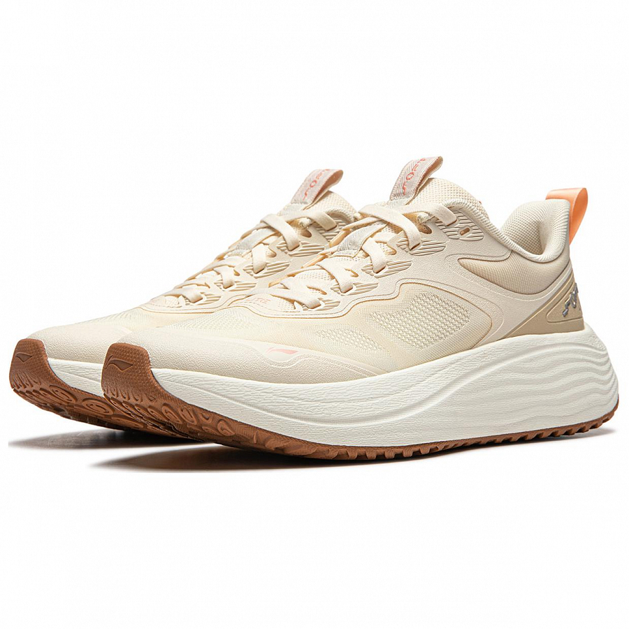 LiNing Soft Lite Anti-Slip Wear-Resistant Breathable Lightweight Low-Top Casual Shoes Women's White Umber