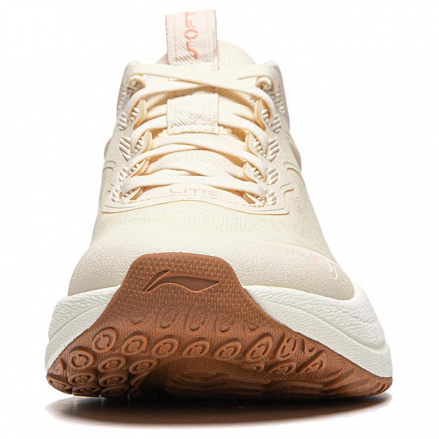 LiNing Soft Lite Anti-Slip Wear-Resistant Breathable Lightweight Low-Top Casual Shoes Women's White Umber