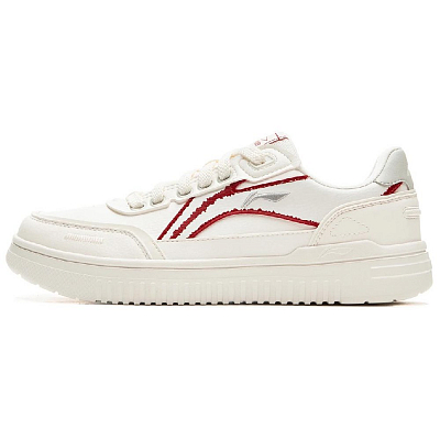 LiNing Slip-Resistant Cushioning Wear-Resistant Lightweight Breathable Low-Top Skateboard Shoes Men's Mist White