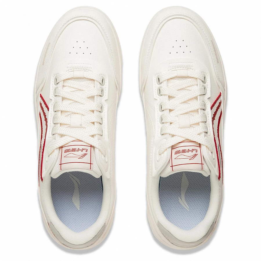 LiNing Slip-Resistant Cushioning Wear-Resistant Lightweight Breathable Low-Top Skateboard Shoes Men's Mist White
