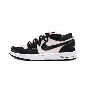 JORDAN Air JORDAN 1 Vintage Basketball Shoes Women's Low-Top Black Pink